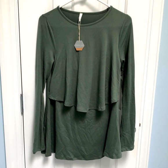 Pinkblush Tops - Pinkblush Olive Green Nursing Top